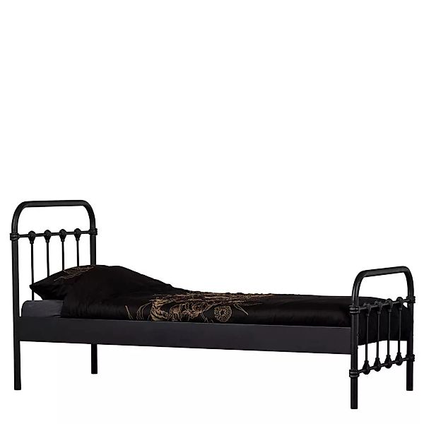 Metall Bett schwarz Retro pulverbeschichtet 43 cm Einstiegshöhe günstig online kaufen