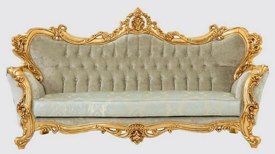 Casa Padrino Sofa Luxus Barock Sofa Grün / Gold 250 x 100 x H. 125 cm - Han günstig online kaufen