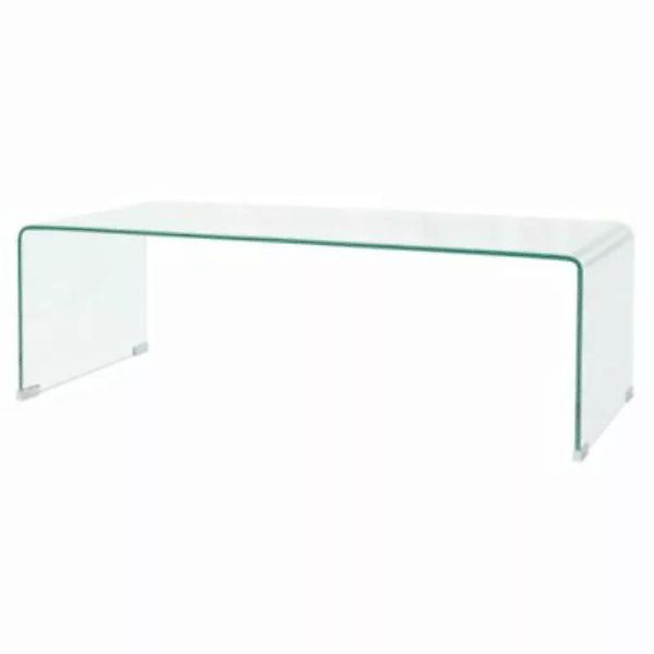 vidaXL Couchtisch aus gehärtetem Glas 98x45x30 cm Transparent Couchtisch tr günstig online kaufen