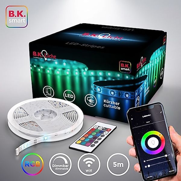 B.K.Licht LED-Streifen 5m Smart Home LED Band dimmbar mit WiFi App-Steuerun günstig online kaufen