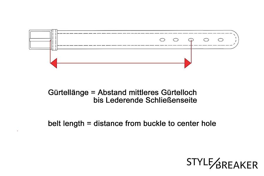 styleBREAKER Taillengürtel Gürtel mit Doppelter Schnalle, günstig online kaufen