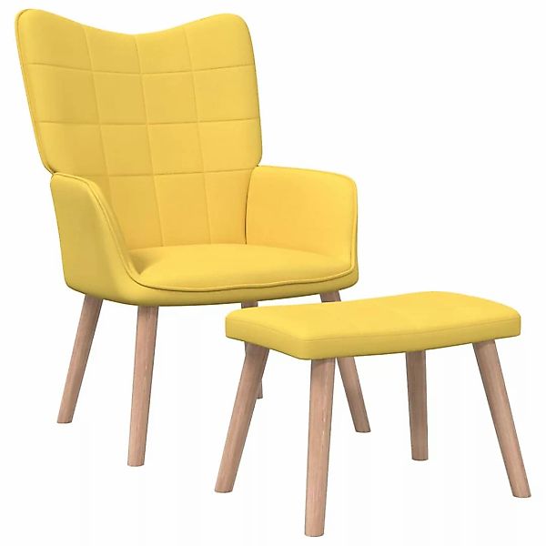 Relaxsessel Mit Hocker 62x68,5x96 Cm Senfgelb Stoff günstig online kaufen