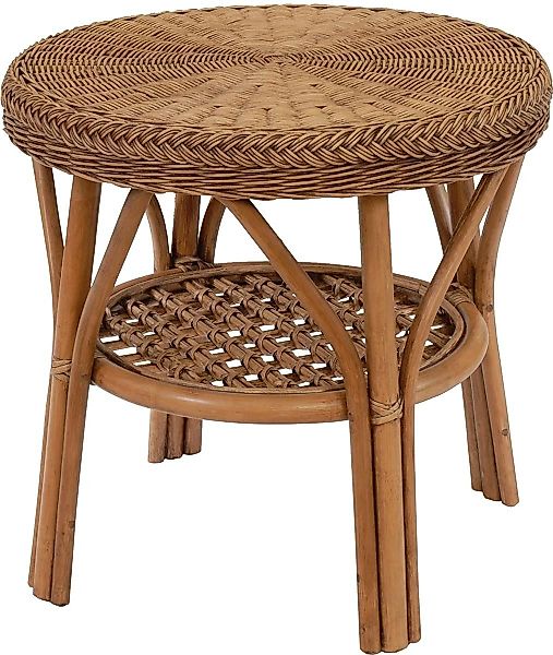 Krines Home Wohnzimmertisch Rattan Beistelltisch Rund günstig online kaufen