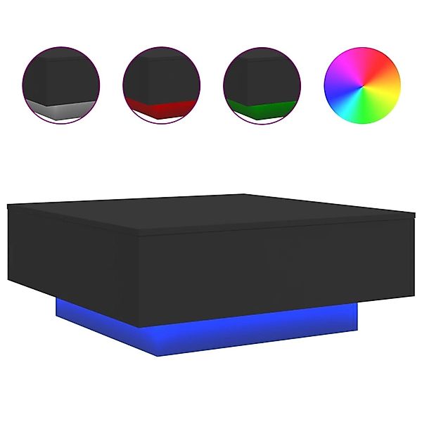 vidaXL Couchtisch mit LED-Leuchten Schwarz 80x80x31 cm 836589 günstig online kaufen