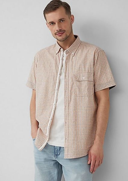 s.Oliver Kurzarmhemd Regular Fit: Kariertes Hemd aus Baumwolle mit Button-D günstig online kaufen
