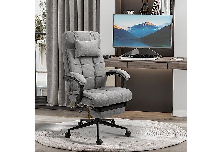 Vinsetto Schreibtischstuhl Bürostuhl mit Kopfkissen Armlehne, mit Neigungsw günstig online kaufen