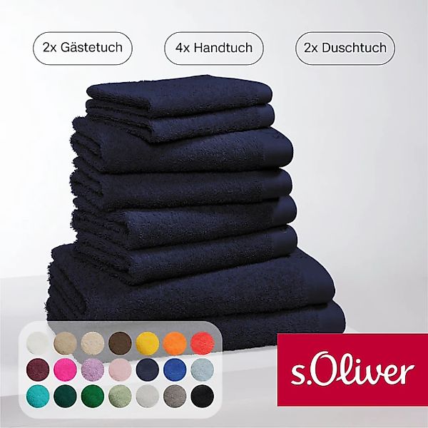 s.Oliver Handtuch Set »s.Oliver, Premium Qualität, 600 gr/m²«, (8 St., 2 Gä günstig online kaufen