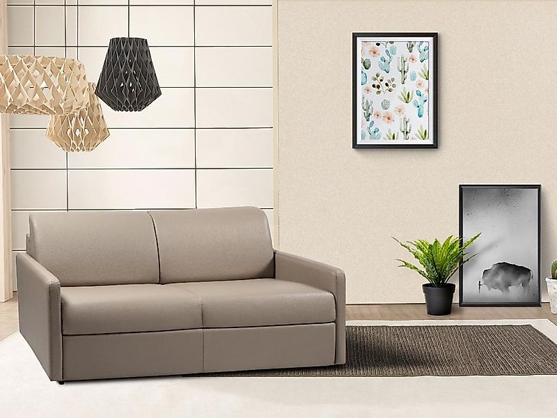 Schlafsofa 3-Sitzer - Liegefläche: 140 cm - Matratzenhöhe: 18 cm - Kunstled günstig online kaufen
