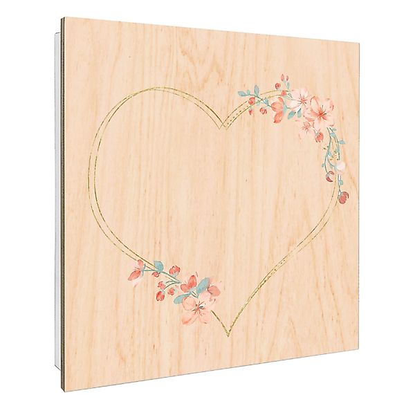 Banjado Großer Schlüsselbox Holz 30x30cm Weiß Scharnier Rechts 50 Haken Sch günstig online kaufen