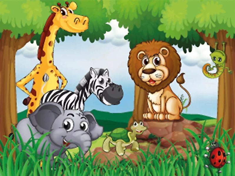 Papermoon Fototapete »Jungle Animals« günstig online kaufen