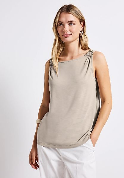 STREET ONE Shirttop - Silk-Look Top Damen – ärmelloses Trägertop – U-Boot-A günstig online kaufen