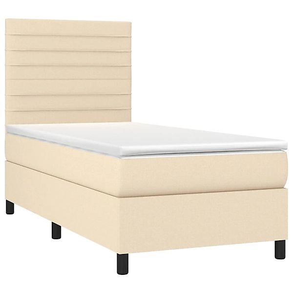 vidaXL Boxspringbett mit Matratze & LED Creme 80x200 cm Stoff 3134914 günstig online kaufen