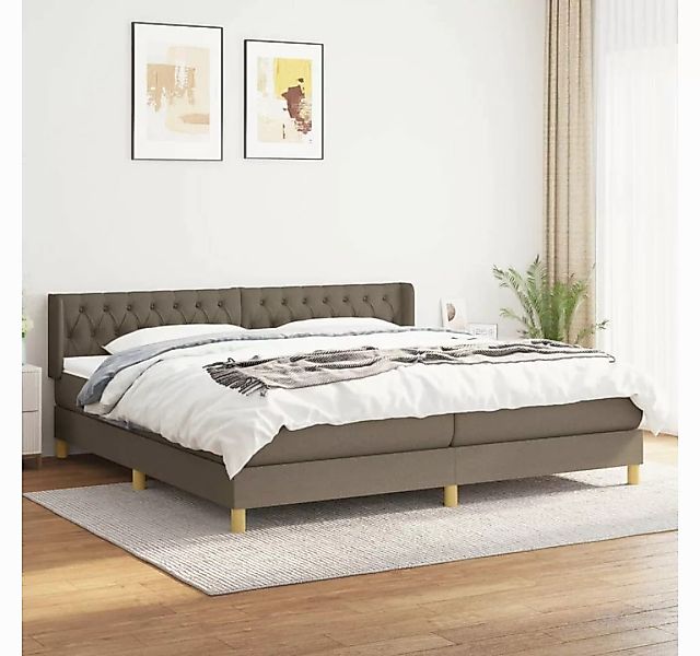 vidaXL Boxspringbett Boxspringbett mit Matratze Taupe 200x200 cm Stoff Bett günstig online kaufen