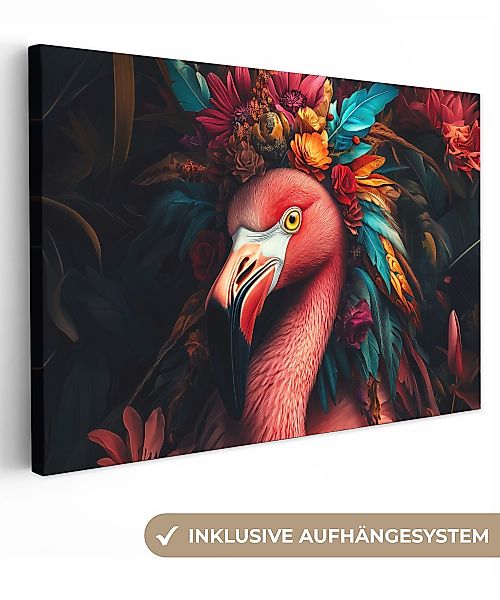 OneMillionCanvasses® Leinwandbild Flamingo - Farbenfroh - günstig online kaufen