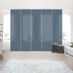 Bilderdepot24 Schiebegardine modern Flächenvorhang blickdicht Schieferblau, günstig online kaufen