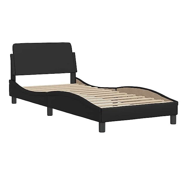 vidaXL Bett Bettgestell "Dover" Schwarz 90x200 cm Kunstleder günstig online kaufen