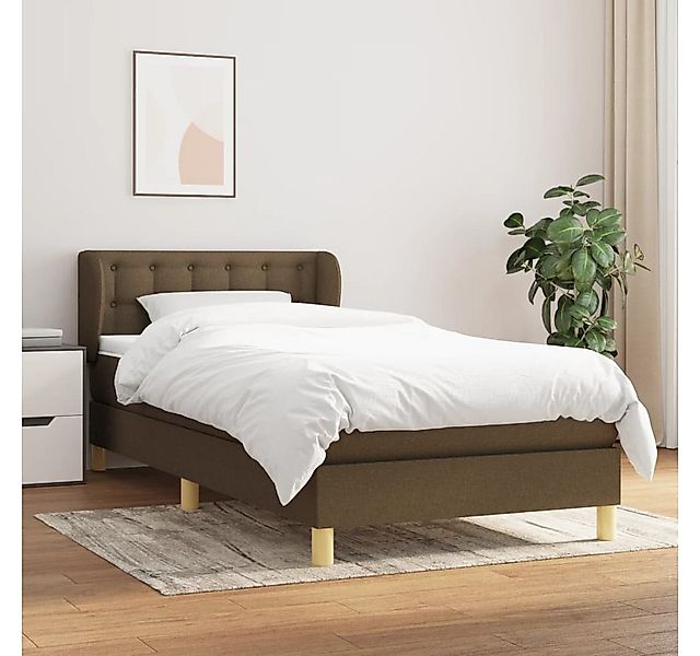 vidaXL Boxspringbett Boxspringbett mit Matratze Dunkelbraun 100x200 cm Stof günstig online kaufen