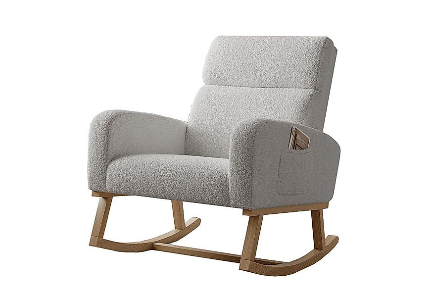 FUROKOY Schaukelstuhl Polster Relaxstuhl Schaukelsessel mit Holzsockel und günstig online kaufen
