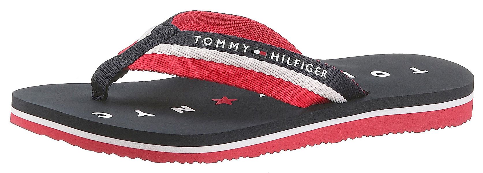 Tommy Hilfiger Zehentrenner "TOMMY LOVES NY BEACH SANDAL", Sommerschuh, Sch günstig online kaufen