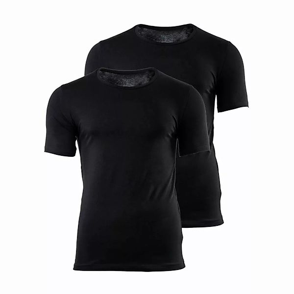 TOP GUN Herren T-Shirt - Unterhemd, Rundhals, Slim fit, 2er Pack Schwarz 2X günstig online kaufen