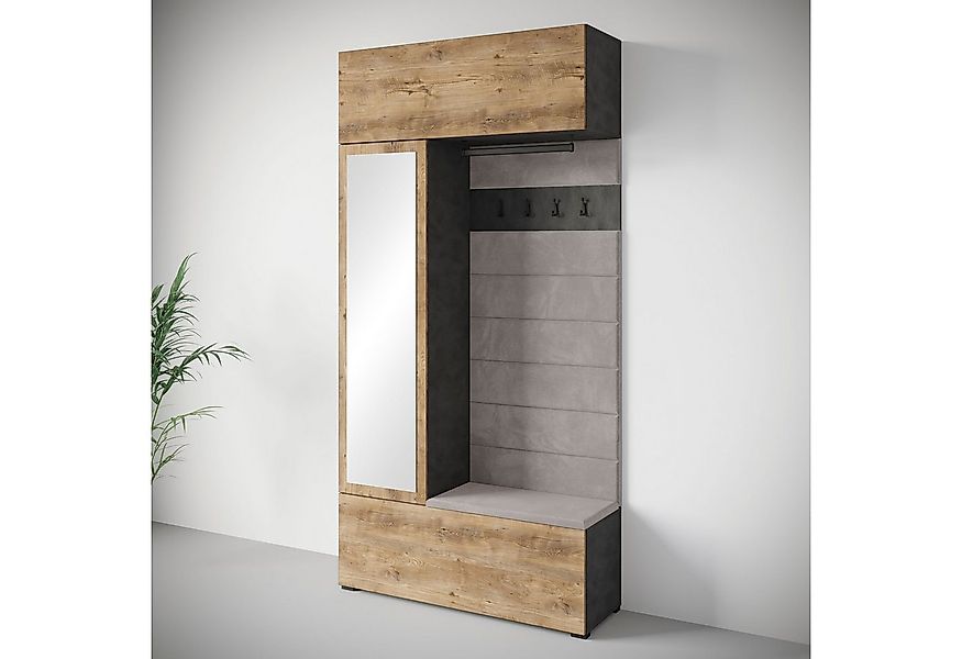 Home affaire Garderoben-Set TEJO, (Komplett-Set, 1-St), Mit Spiegel, gepols günstig online kaufen