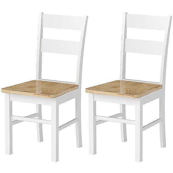 HOMCOM Esszimmerstühle 2er Set Küchenstuhl mit Rückenlehne, Armlose Stühle, günstig online kaufen