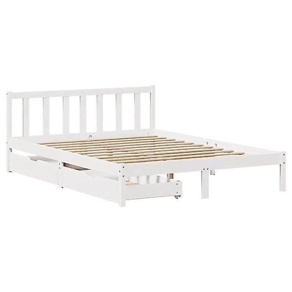 vidaXL Massivholzbett ohne Matratze Weiß 120x190 cm Kiefernholz 3301464 günstig online kaufen