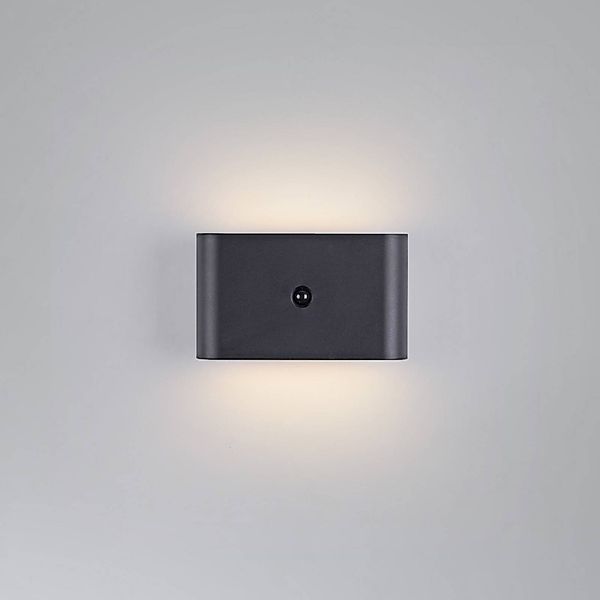 JUST LIGHT. LED-Akku-Wandleuchte Ziddy schwarz Sensor 3.000K günstig online kaufen