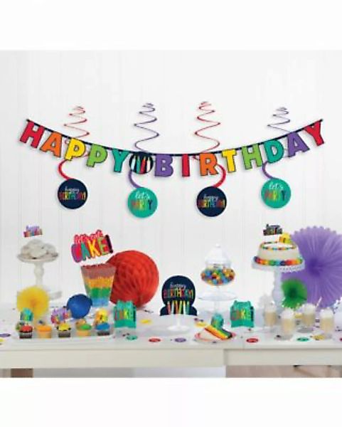 Amscan Happy Birthday Party Deko Set 17-teilig den Geburtstag Partydeko rot günstig online kaufen