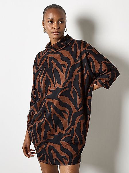 Apricot Strickkleid im Cocoon-Stil, mit weitem günstig online kaufen