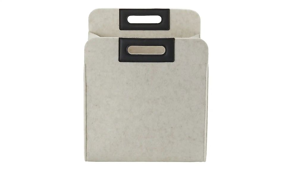HOME STORY Aufbewahrungskorb   ¦ beige ¦ Filz,Kunstleder ¦ Maße (cm): B: 36 günstig online kaufen