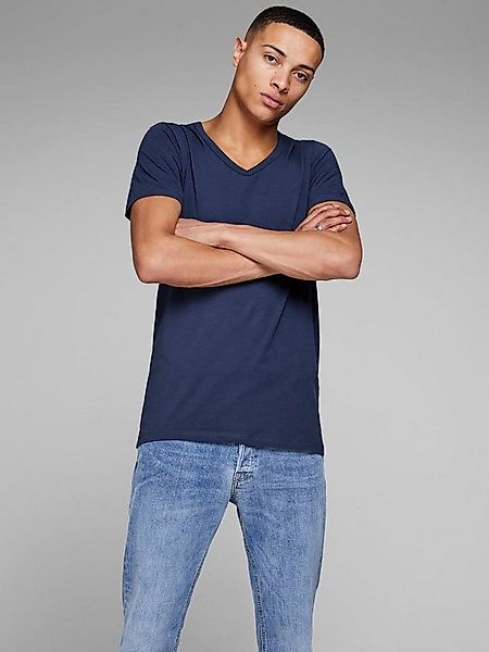 Jack & Jones T-Shirt SLIM- FIT BASIC TEE V-NECK mit V-Ausschnitt günstig online kaufen