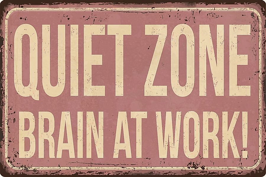 queence Metallbild "QUIET ZONE", Sprüche & Texte-Schriftzug-Sprüche-Sprüche günstig online kaufen