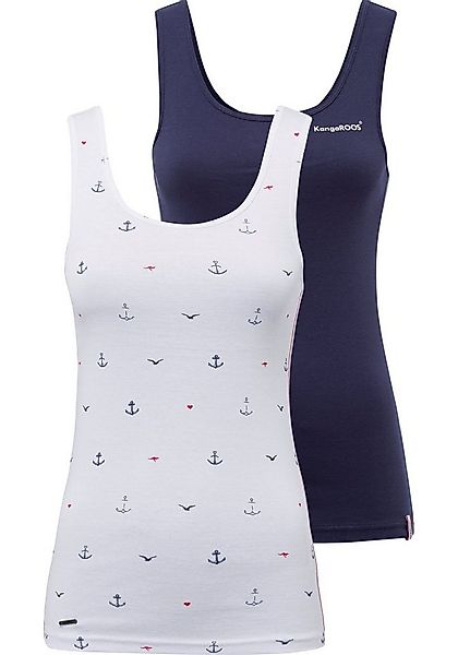 KangaROOS Ripptanktop (2-er Pack) im Doppelpack - 1x uni + 1x bedruckt günstig online kaufen
