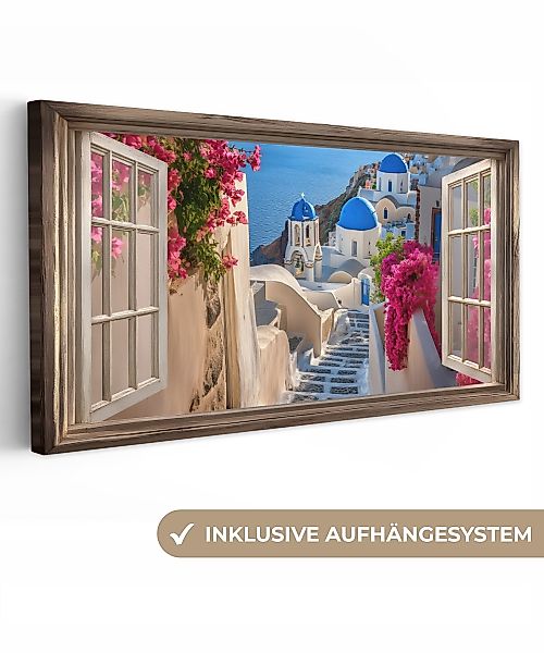 OneMillionCanvasses® Leinwandbild Panorama Fensterblick - Fenster günstig online kaufen