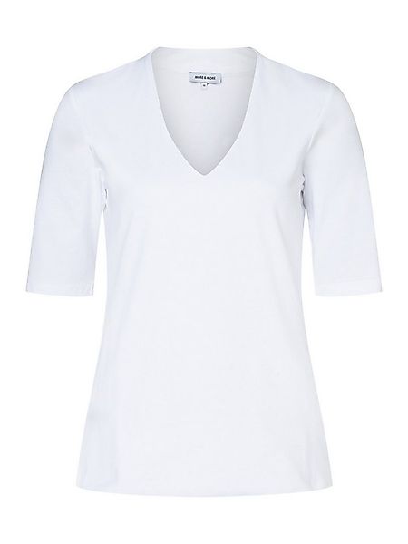 MORE&MORE T-Shirt elastisches Kurzarmshirt, V-Ausschnitt günstig online kaufen