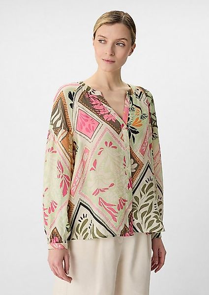 Comma Langarmbluse Leichte Tunikabluse mit All-over-Print günstig online kaufen
