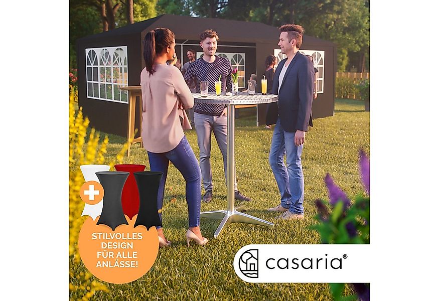 Casaria Stehtisch, mit Husse Klappbar Höhenverstellbar Hoch Alu Rund Ø60cm günstig online kaufen