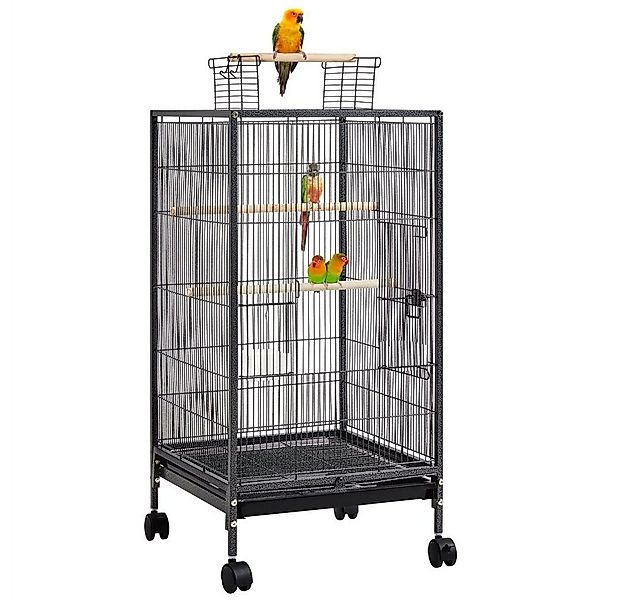 Yaheetech Vogelkäfig mit Rollen Wellensittich-Käfig mit Dachöffnung, Vogelv günstig online kaufen