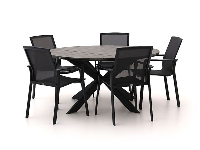 Bellagio Dranera/Fidenza ø 149 cm Gartenmöbel-Set 6-teilig stapelbar günstig online kaufen