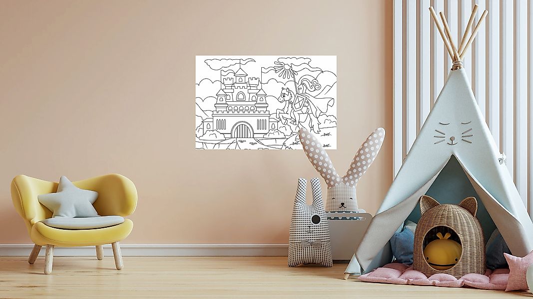 queence Wandsticker "Ritterburg", (1 St.), DIY-Wandsticker zum Bemalen günstig online kaufen