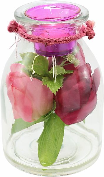 I.GE.A. Teelichthalter "Glasgefäß mit Teelichthalter und Tulpen", (1 St.), günstig online kaufen