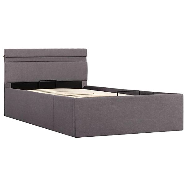 vidaXL Bett mit Bettkasten Hydraulisch mit LED Taupe Stoff 90x200 cm619386 günstig online kaufen