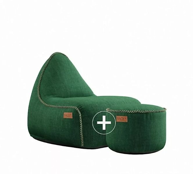 RETROit Cobana Outdoor Sitzsack Loungsessel mit Hocker – Sparset grün günstig online kaufen