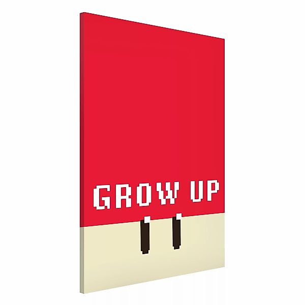 Magnettafel Pixel Text Grow Up In Red günstig online kaufen