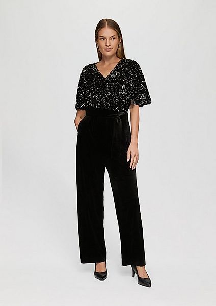 s.Oliver Jumpsuit Overall Jumpsuit aus Samt mit Pailletten günstig online kaufen