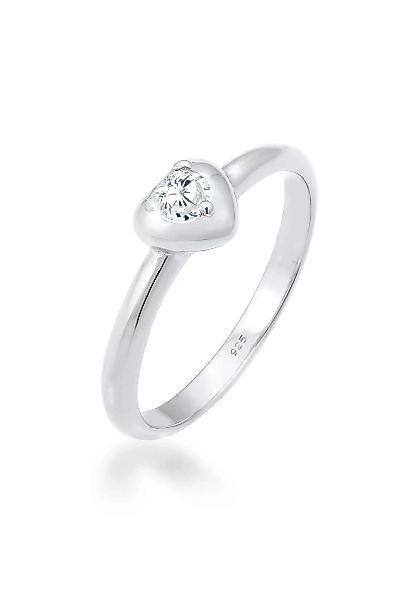 Elli Fingerring "Herz Symbol Verlobung Valentin Zirkonia 925 Silber" günstig online kaufen