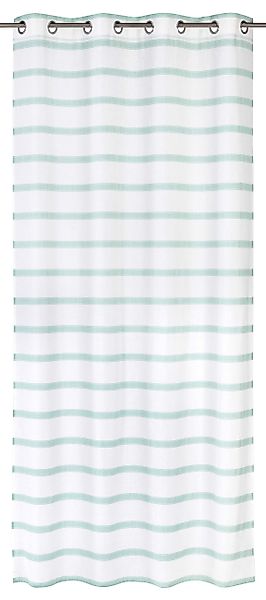 ELBERSDRUCKE Vorhang Ösenschal Ida weiß-grün 255x140 günstig online kaufen
