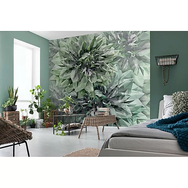 KOMAR Vlies Fototapete - Emerald Flowers - Größe 300 x 280 cm mehrfarbig günstig online kaufen