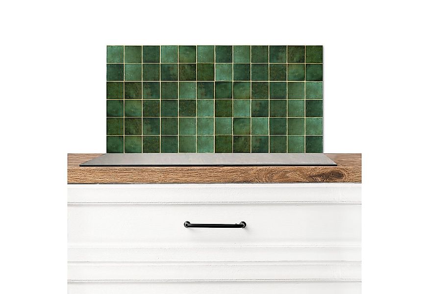 KitchenYeah Küchenrückwand Fliese - Grün - Luxus - Muster, (1-tlg), Spritzs günstig online kaufen
